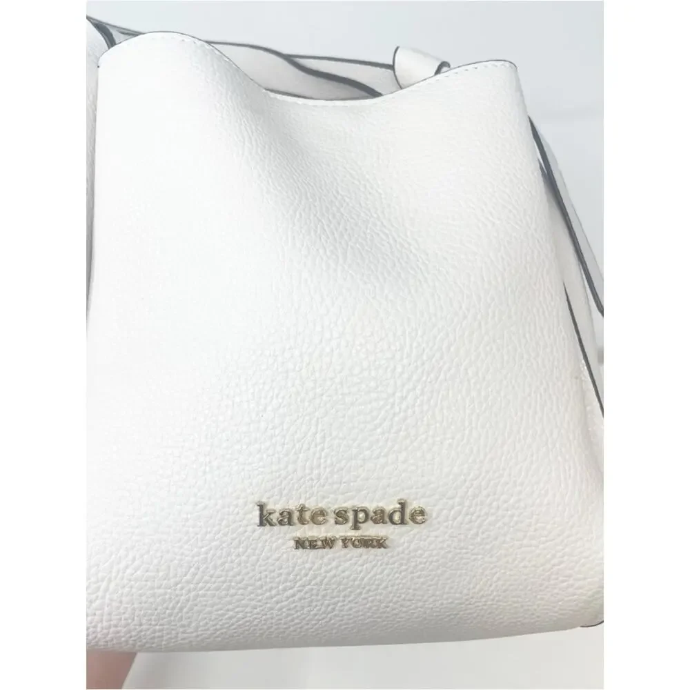 Kate Spade Cream Pebbled Leather Shoulder Tote with Crossbody Strap